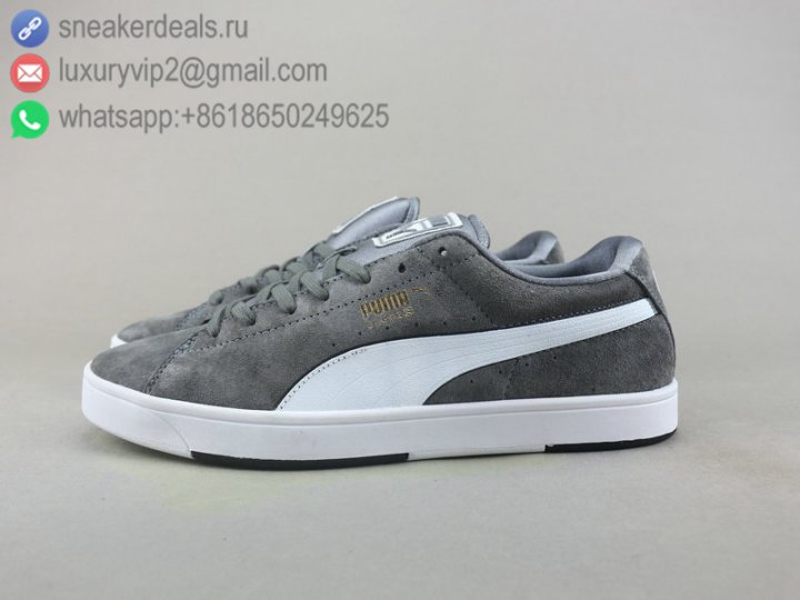 Puma Suede S Modern Tech Men Shoes Low Classic Grey White Leather Size 39-45